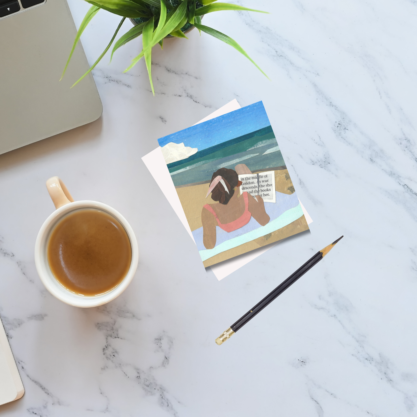 A Day at the Beach Note Card