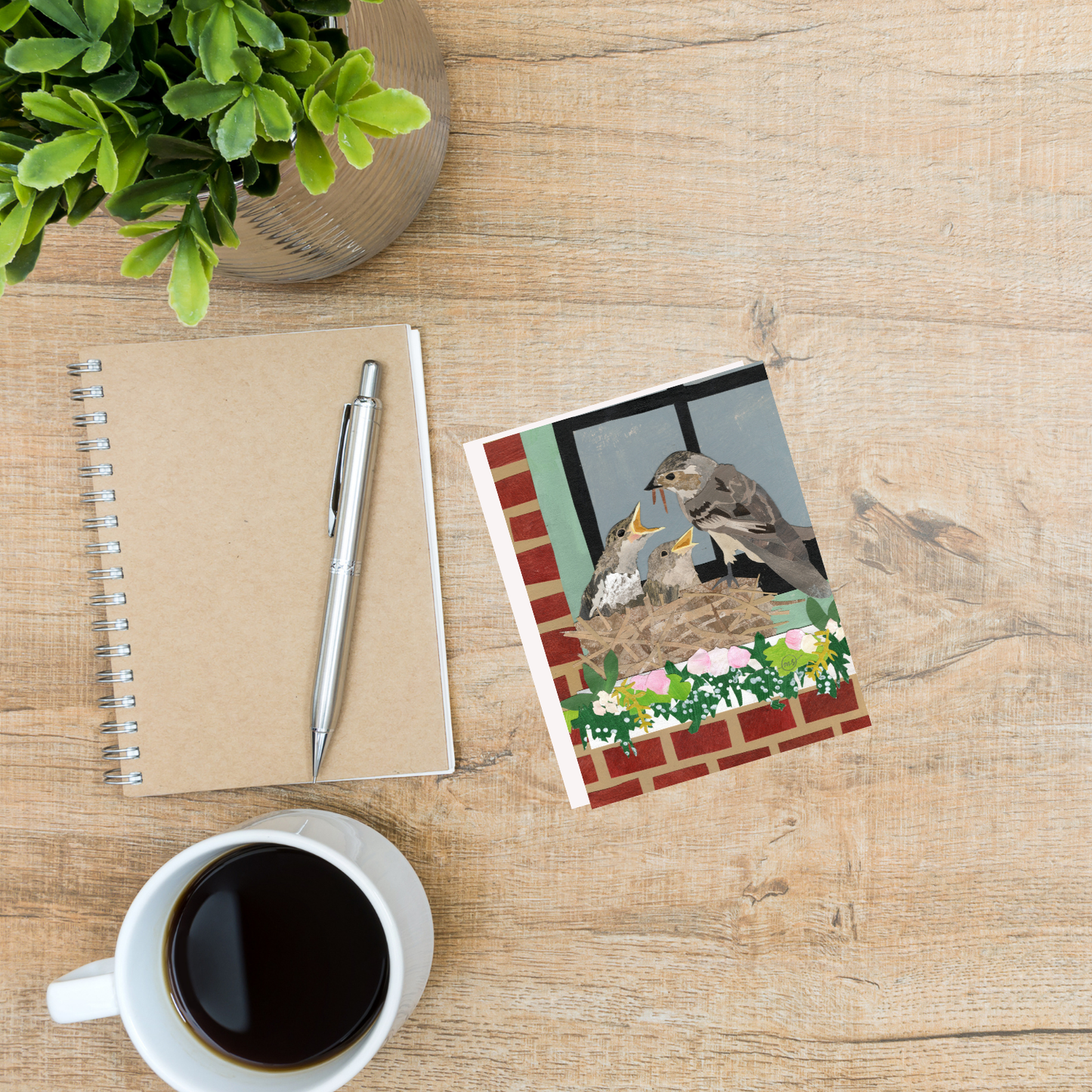 Baby Finch Mouth Note Card