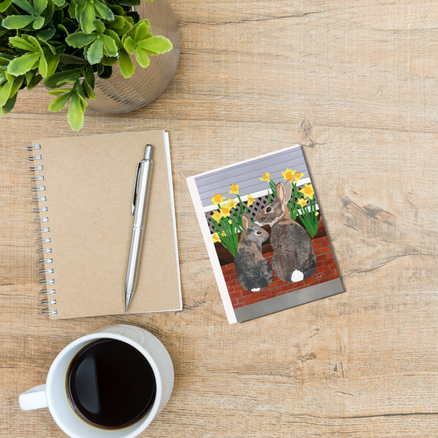 Bunny Walk Note Card