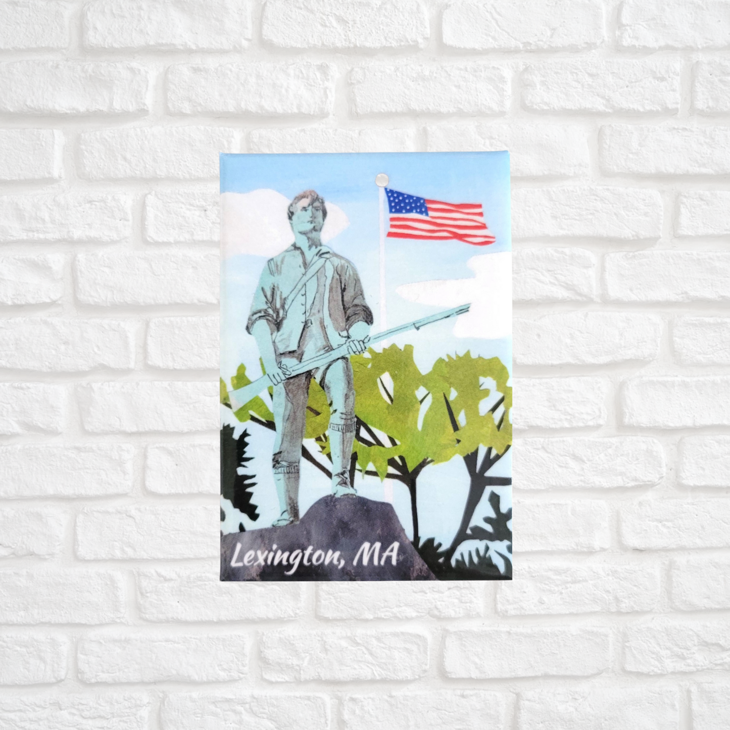 Lexington Minuteman with Text Magnet