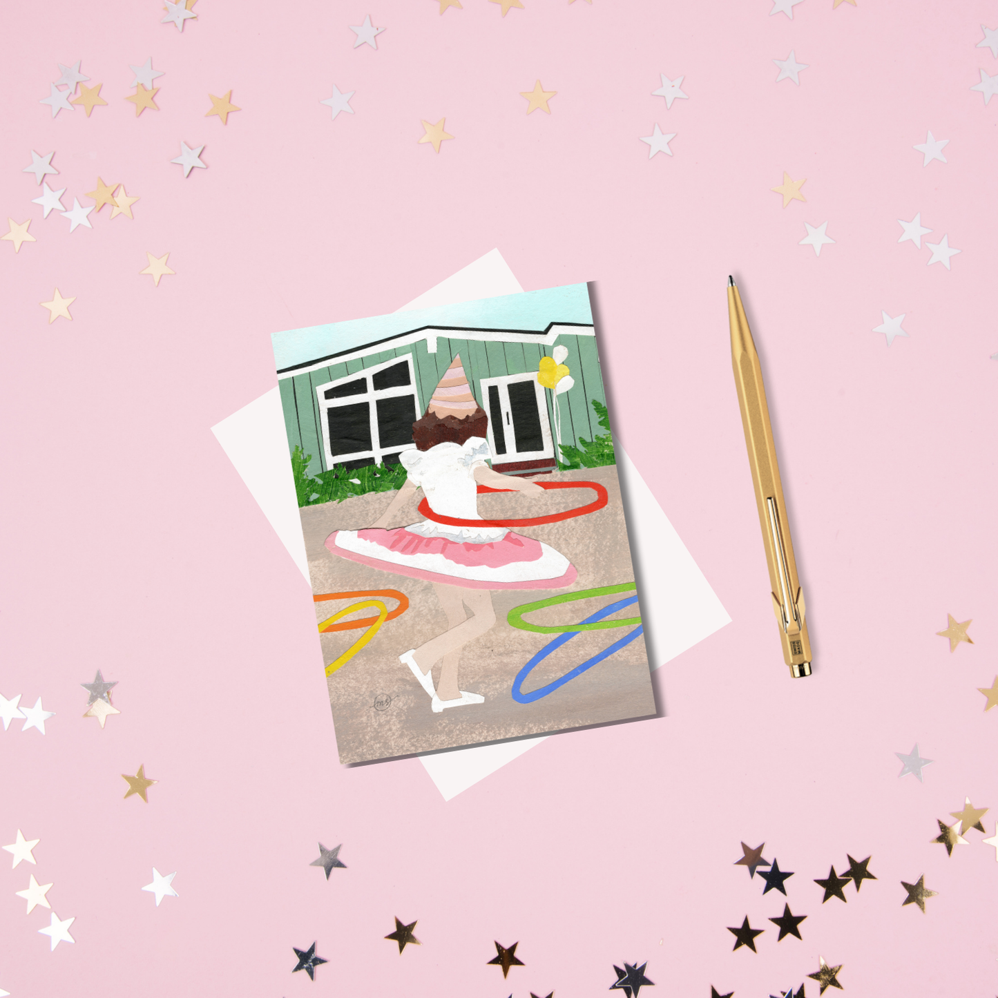 Retro Hoopy Birthday Note Card