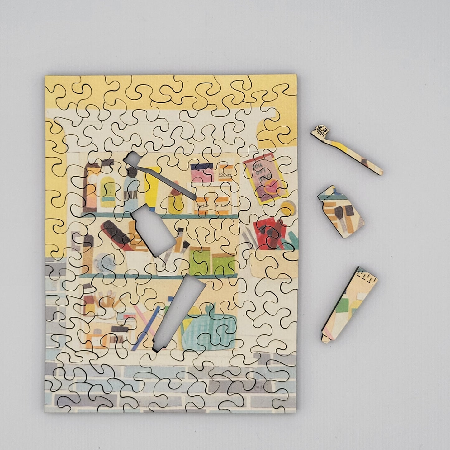 Brushing Up Wood Jigsaw Puzzle