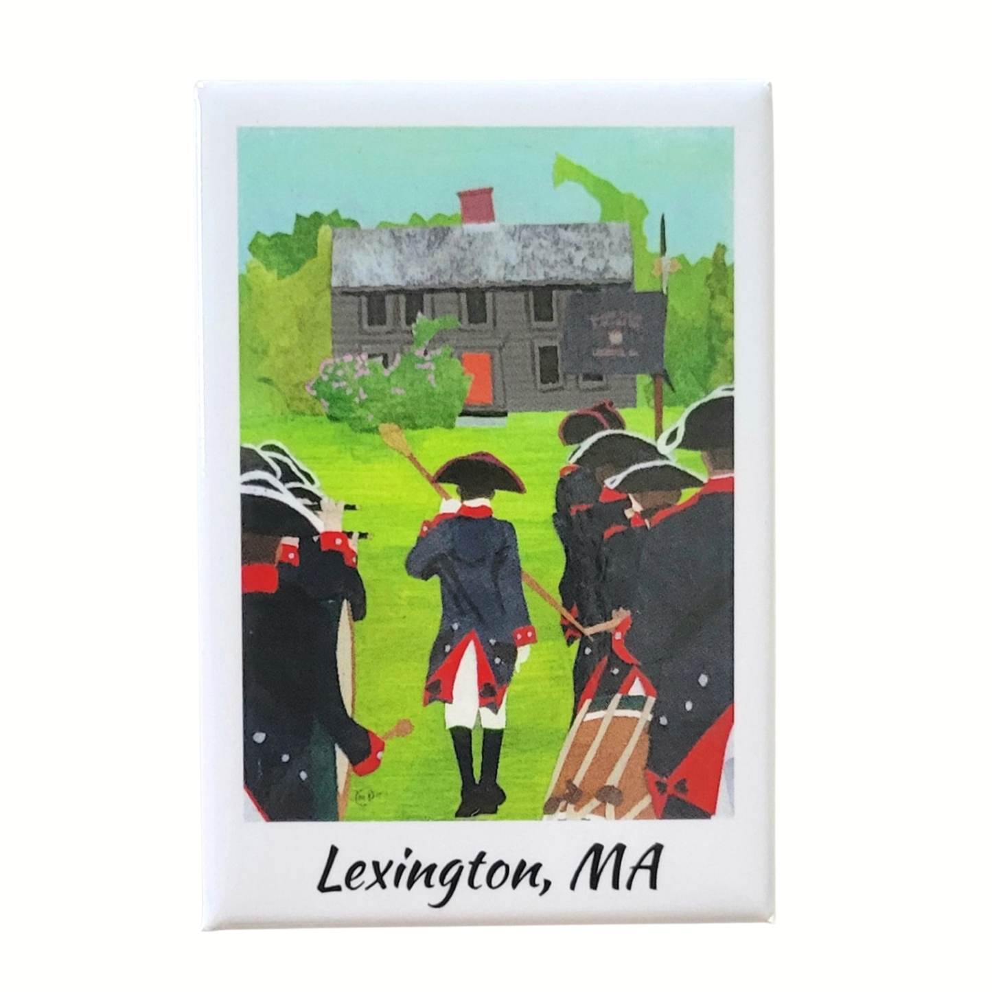 Lexington Fife and Drum with Text Magnet