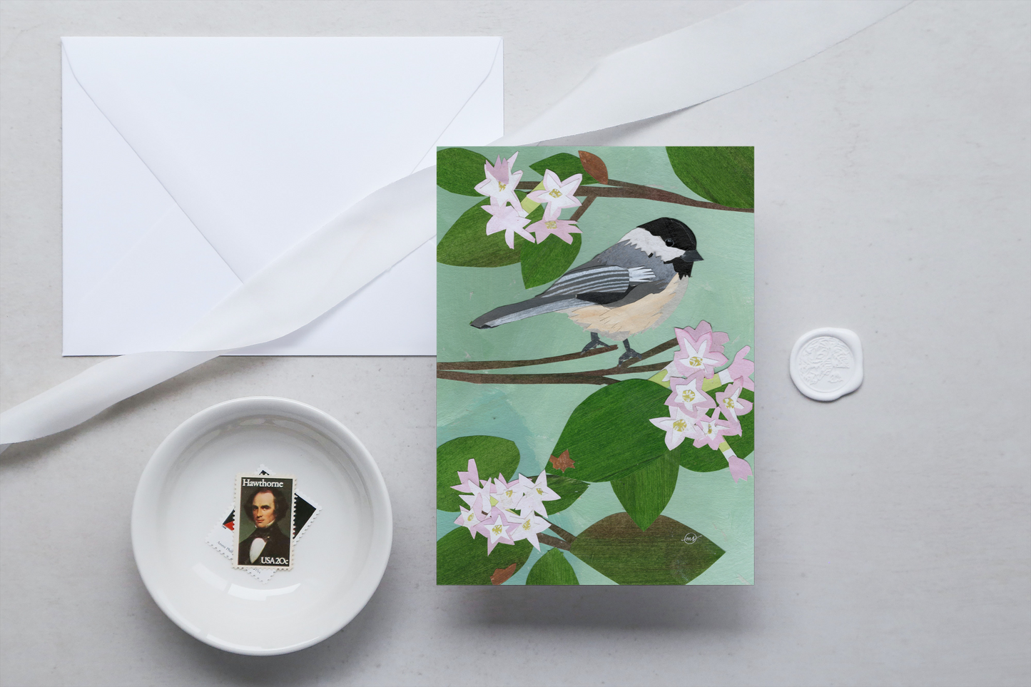 Mayflower Chickadee Note Card