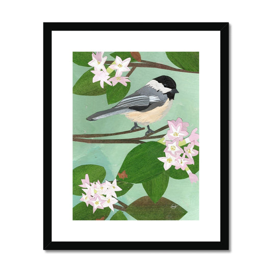 Mayflower Chickadee Framed & Matted Print