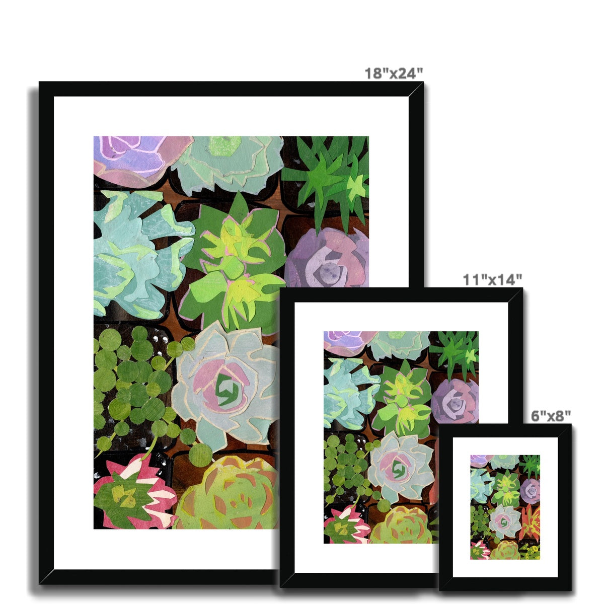 Succulent Garden Framed & Matted Print