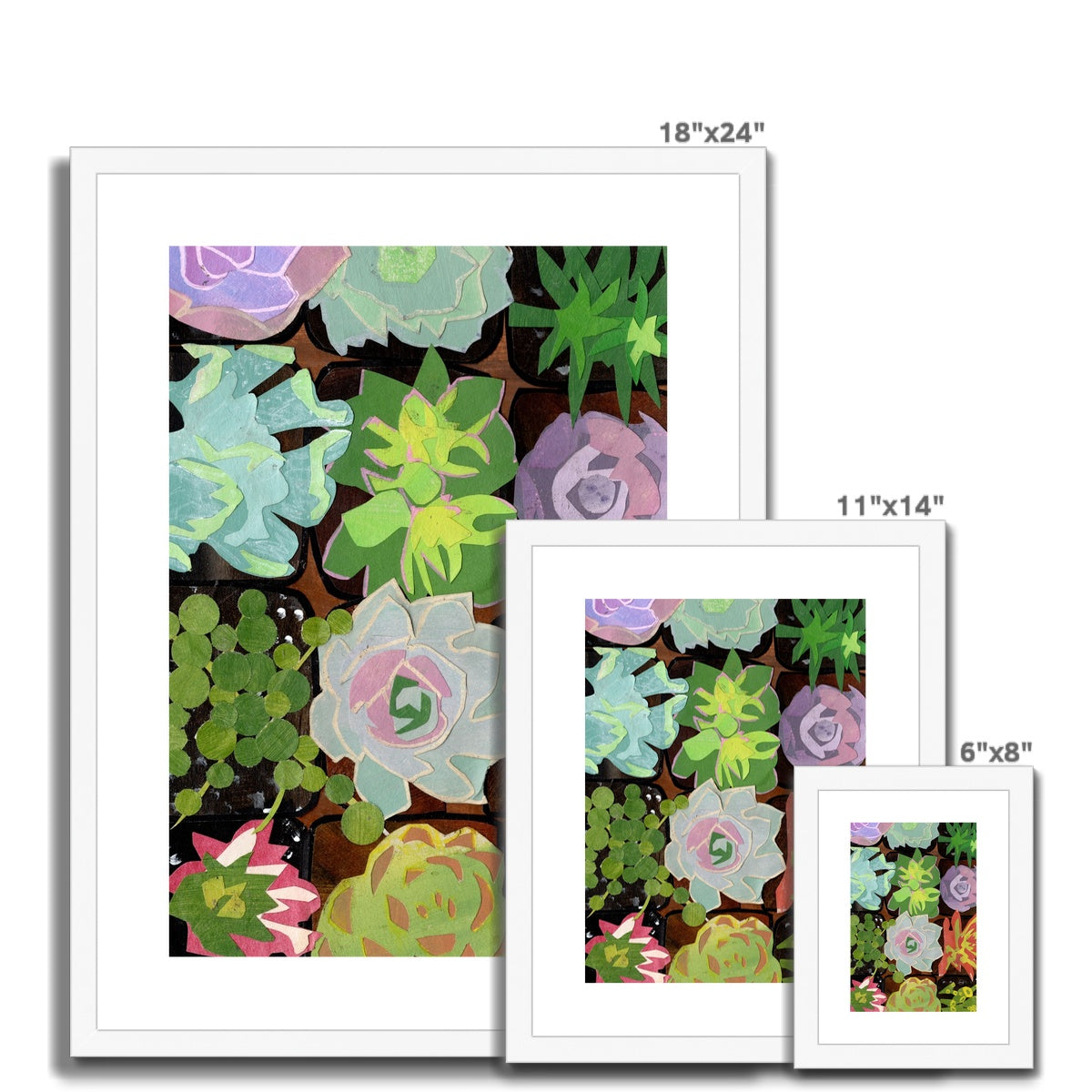 Succulent Garden Framed & Matted Print