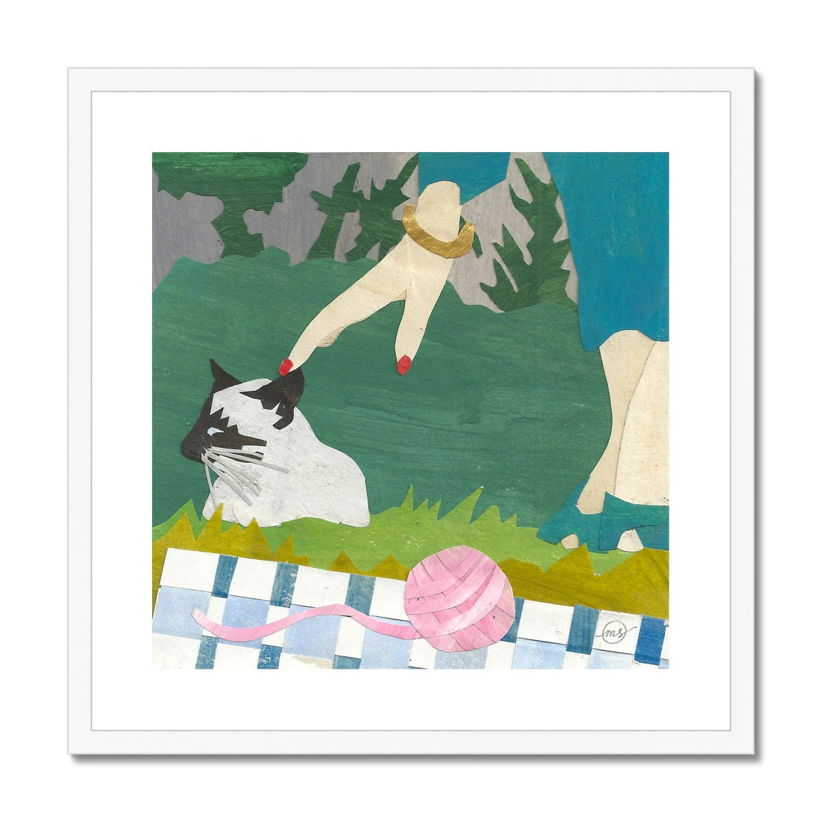 Picnic with Virginia Woolf's Cat 1947 Framed & Matted Print