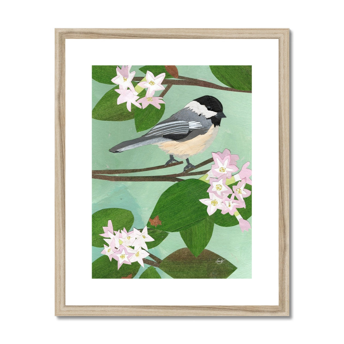 Mayflower Chickadee Framed & Matted Print