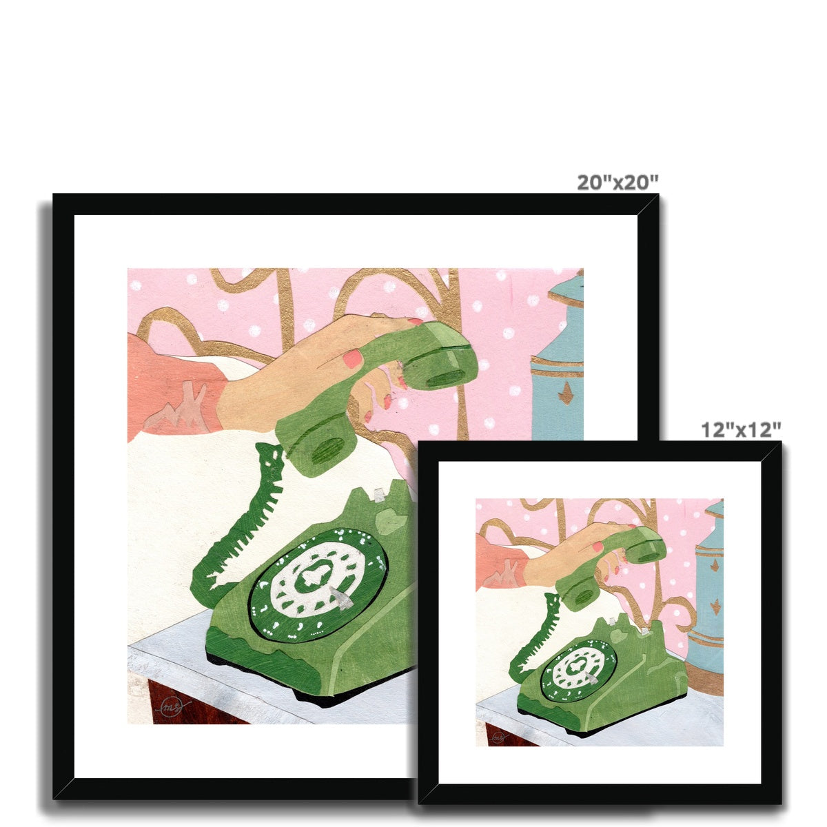 Hanging on the Telephone Framed & Matted Print