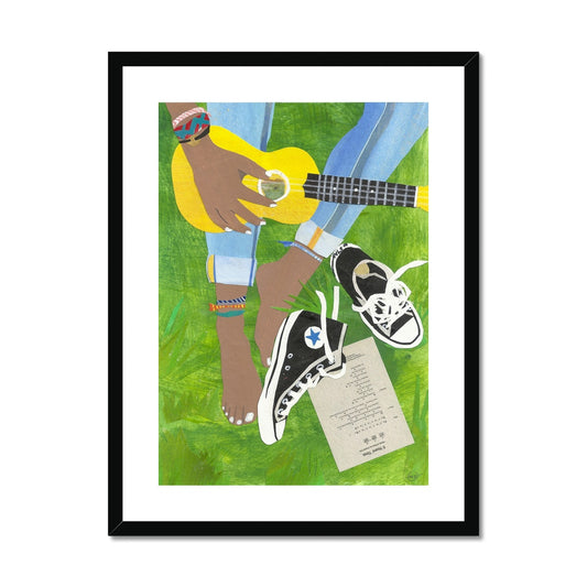 Ukulele Lady Framed & Matted Print