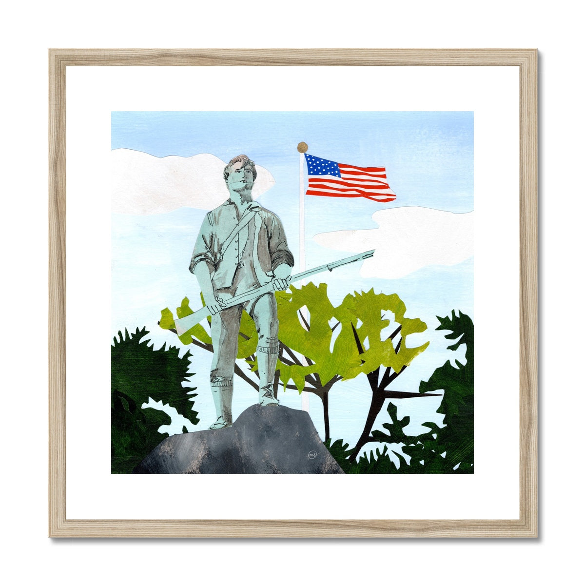 Lexington Minuteman Framed & Matted Print