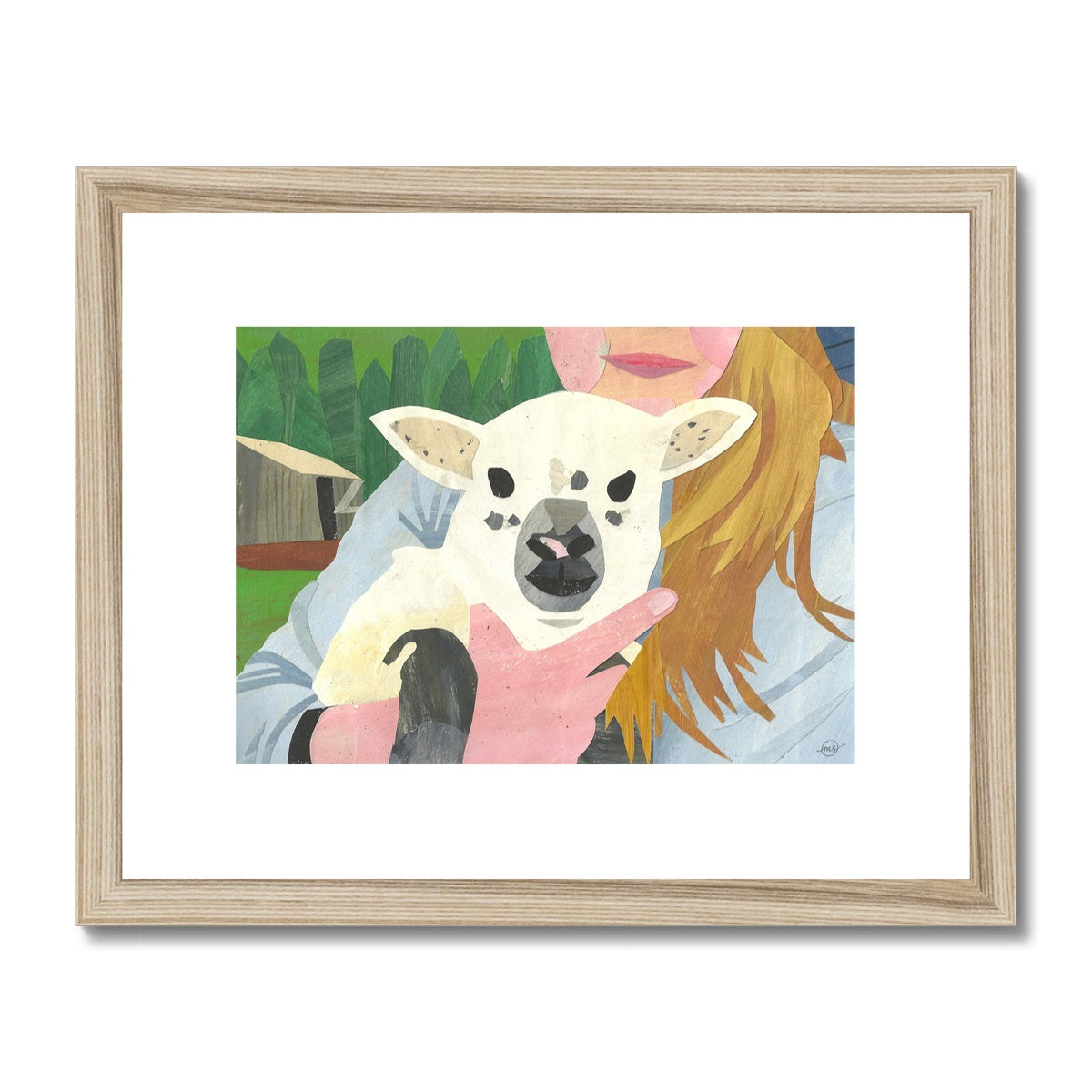 Hannah Had a Little Lamb Framed & Matted Print