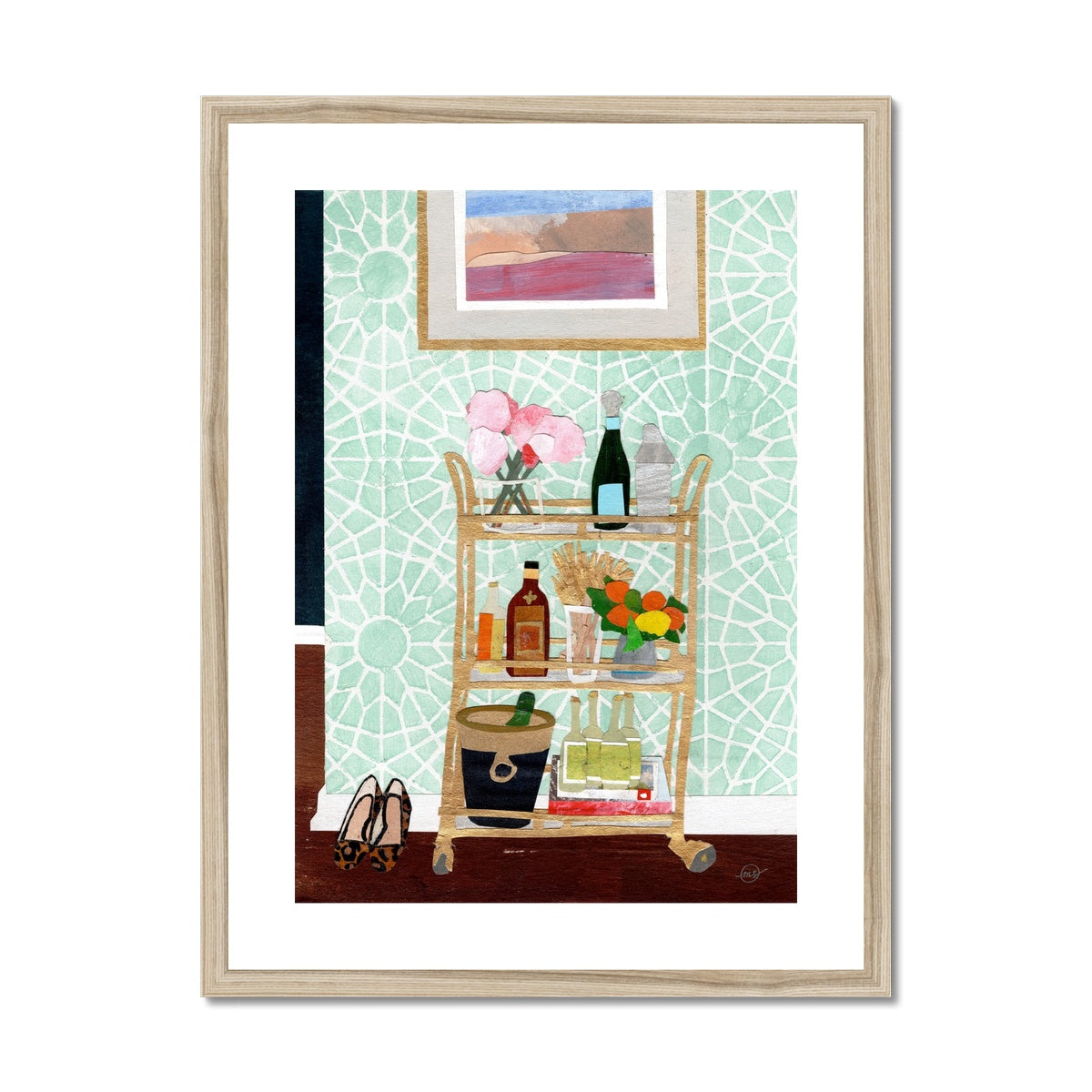 Swanky Bar Cart Framed & Matted Print