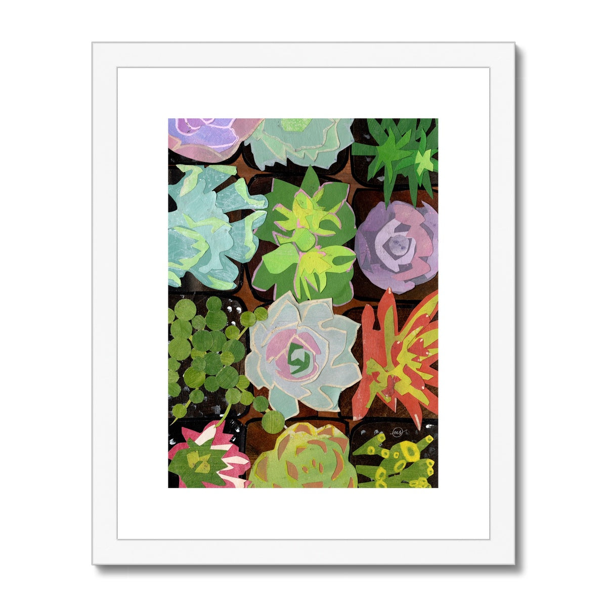 Succulent Garden Framed & Matted Print