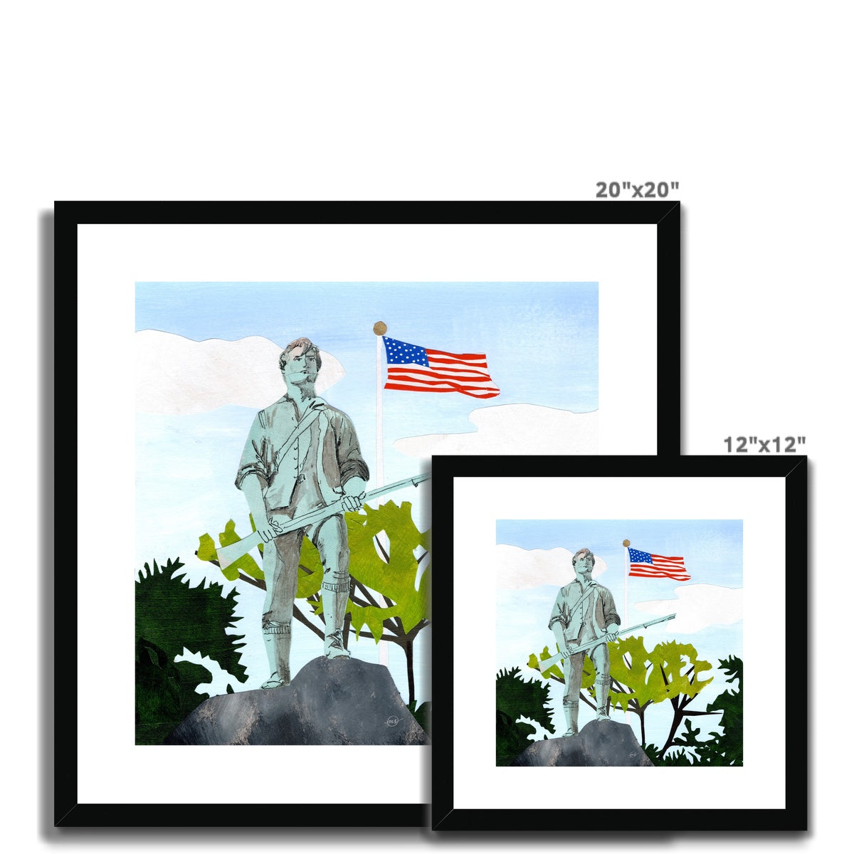 Lexington Minuteman Framed & Matted Print