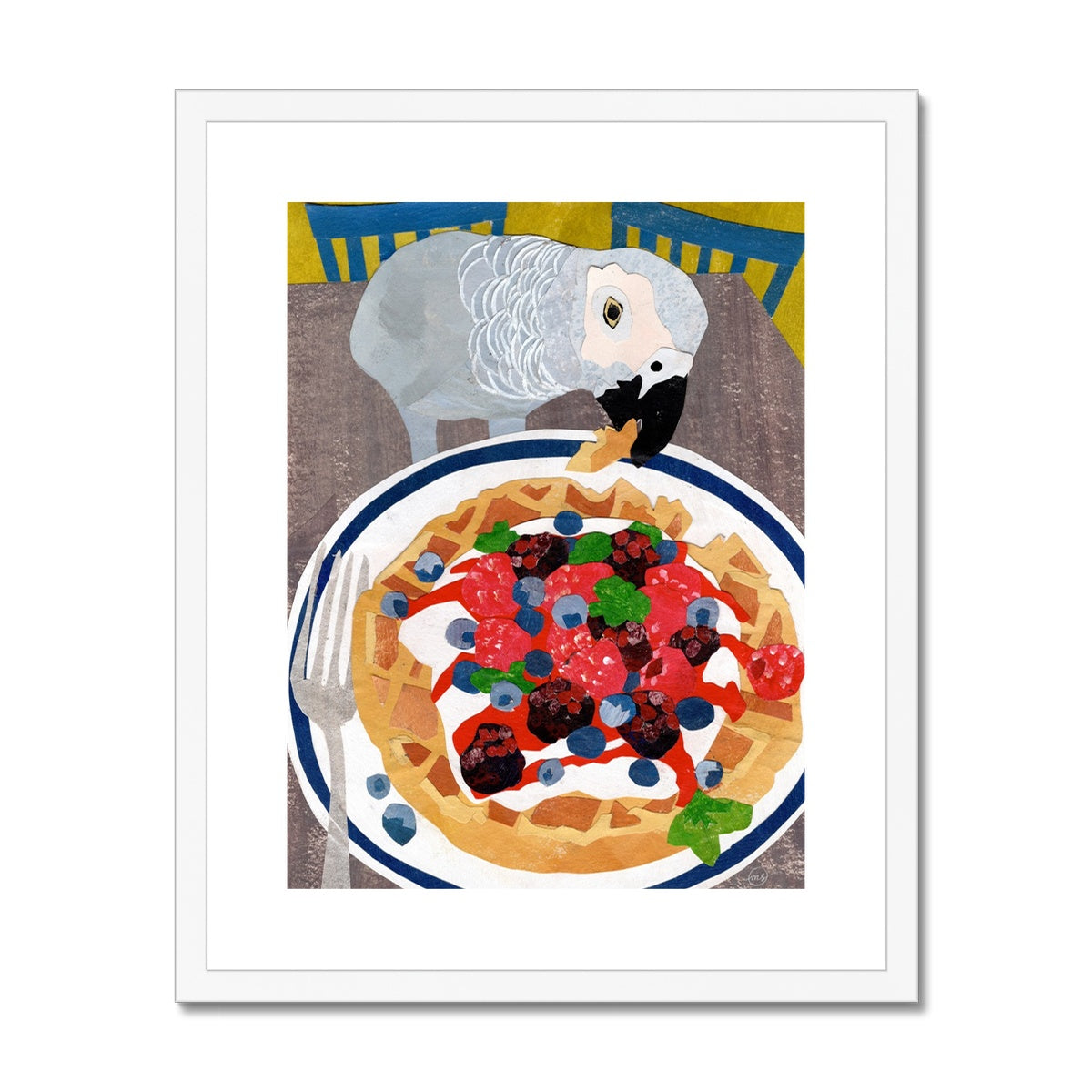 Cloudy with a Chance of Waffles Framed & Matted Print