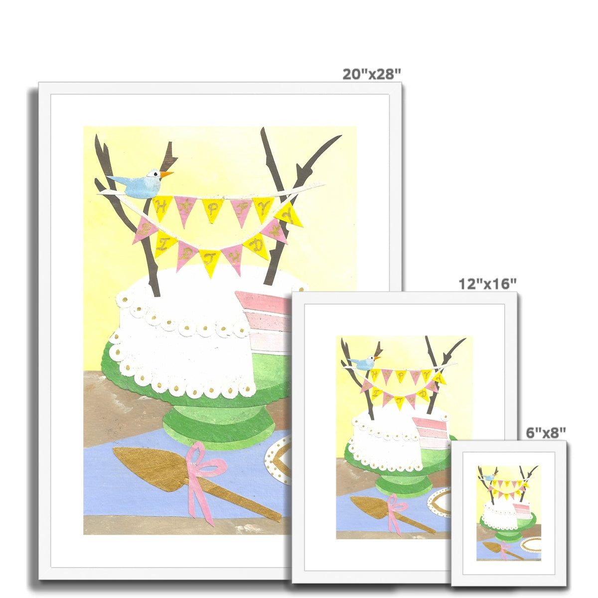 Birthday Cake Framed & Matted Print