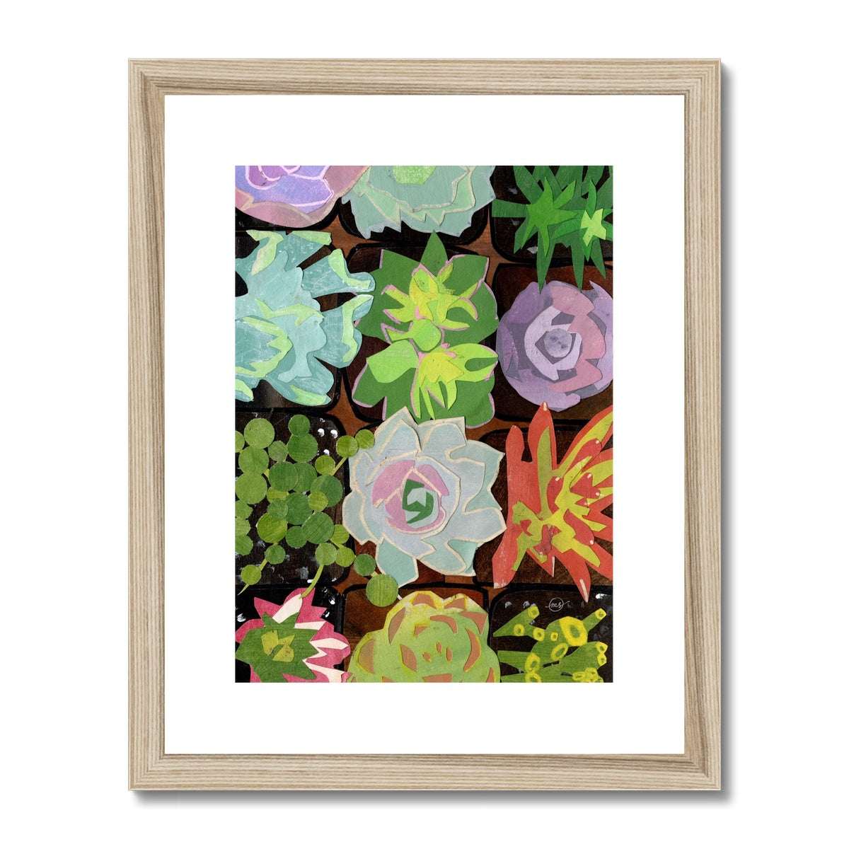 Succulent Garden Framed & Matted Print