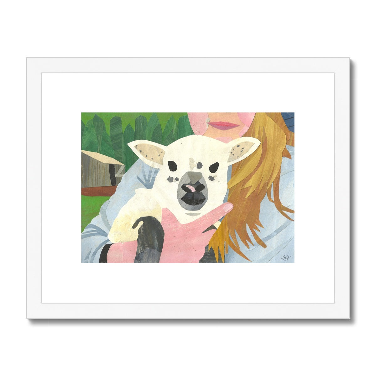 Hannah Had a Little Lamb Framed & Matted Print