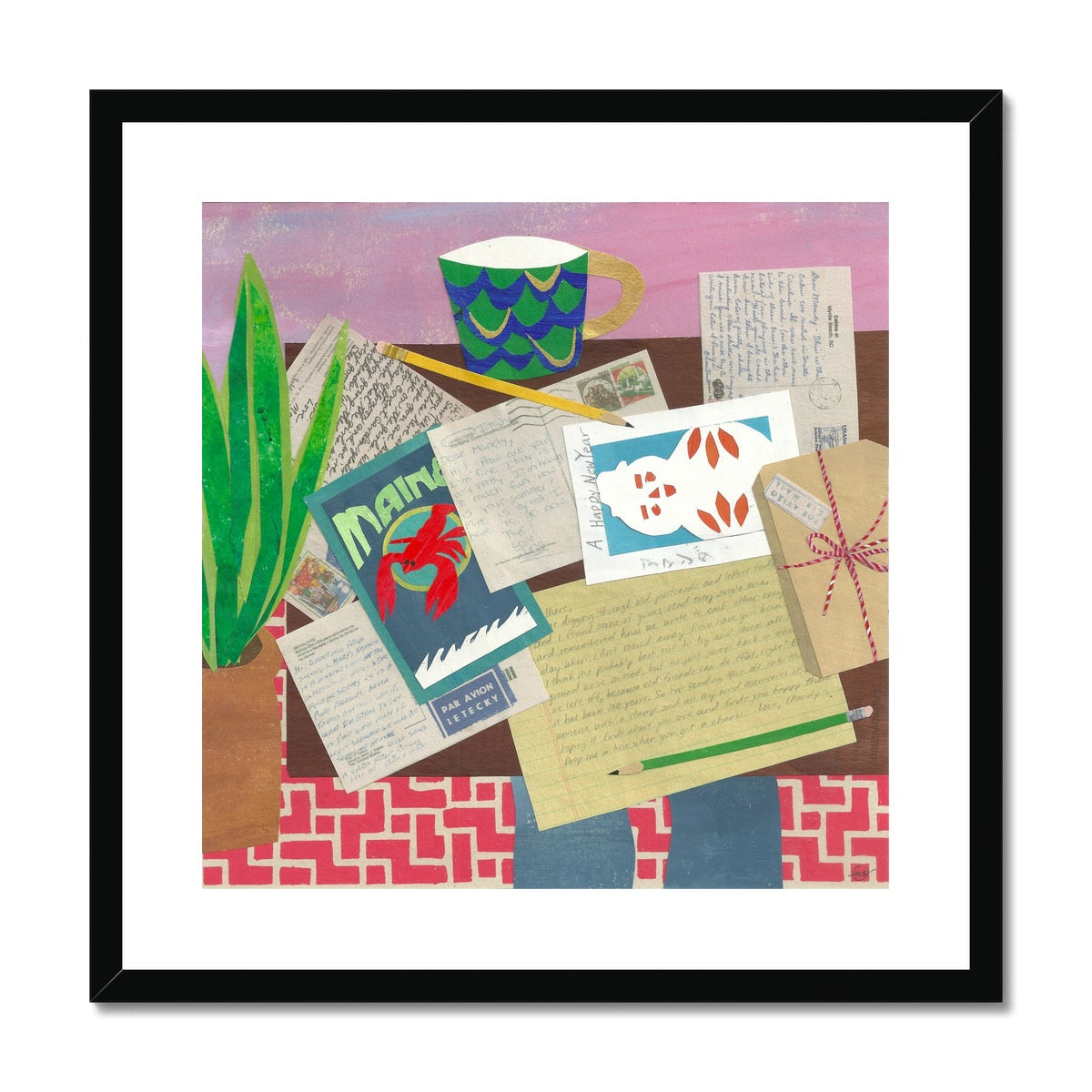 Pen Pals Framed & Matted Print