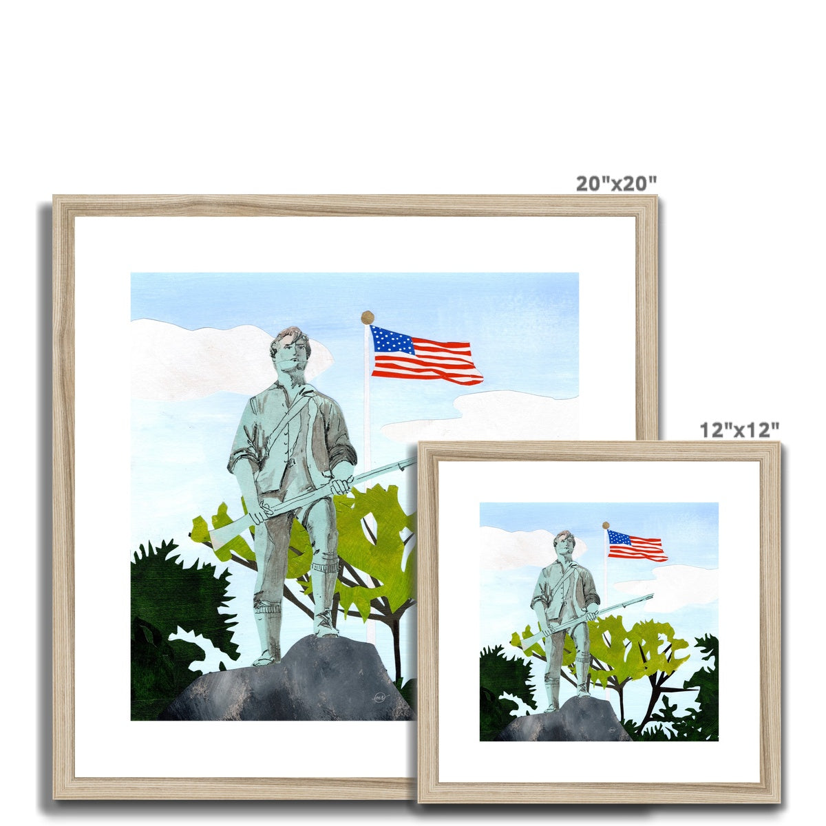 Lexington Minuteman Framed & Matted Print