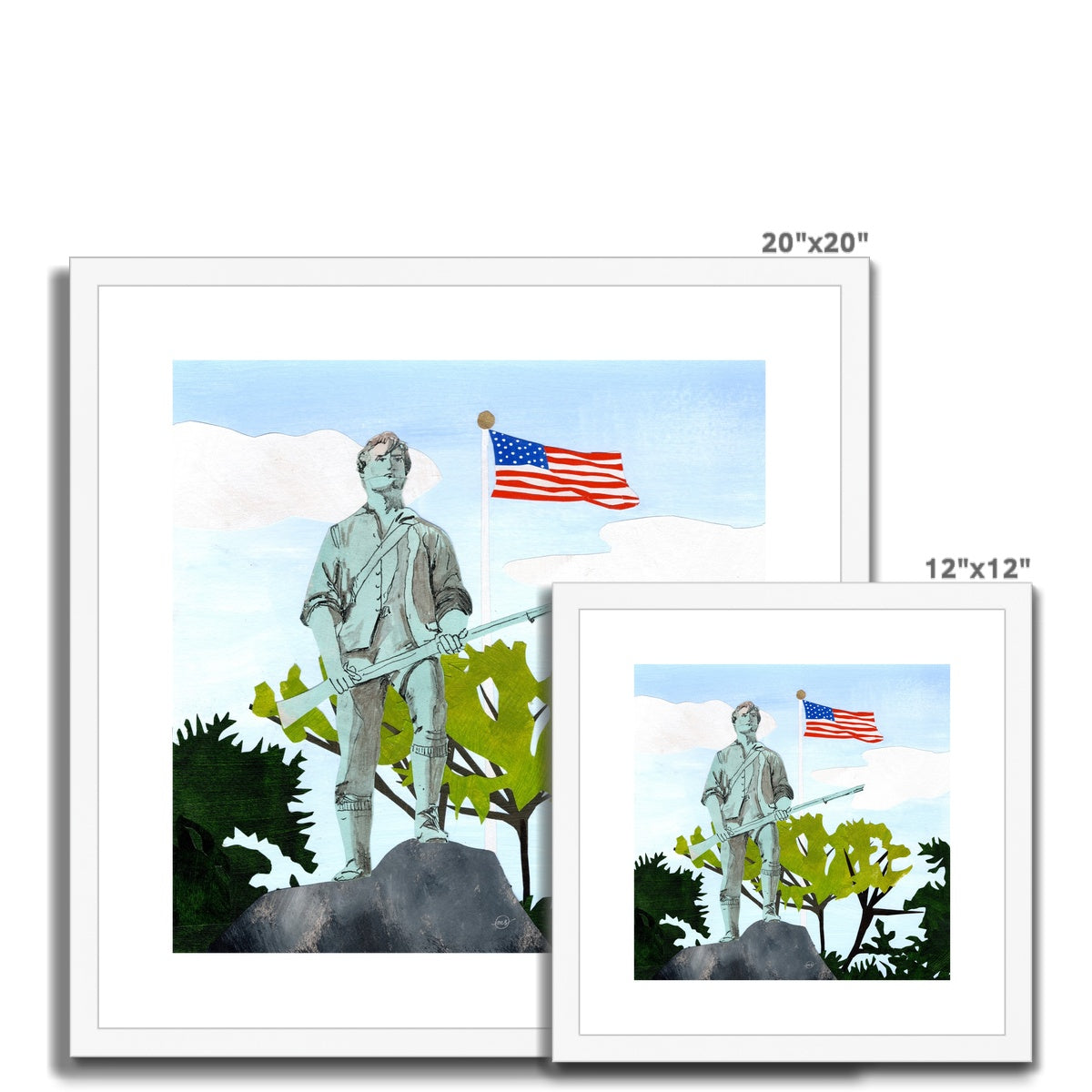 Lexington Minuteman Framed & Matted Print