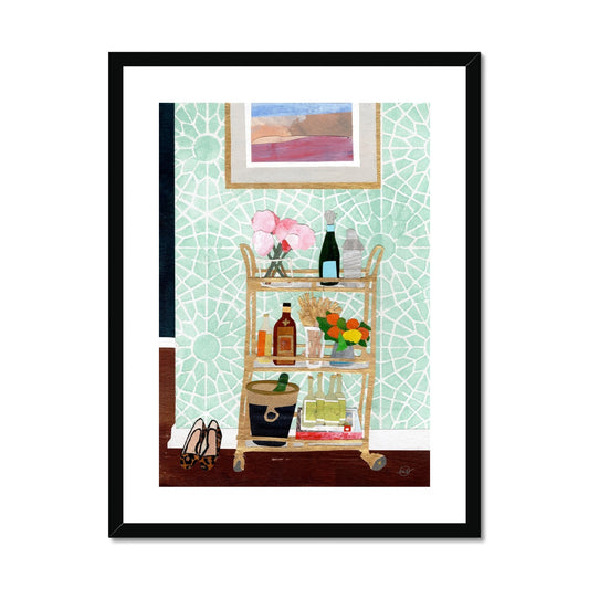 Swanky Bar Cart Framed & Matted Print