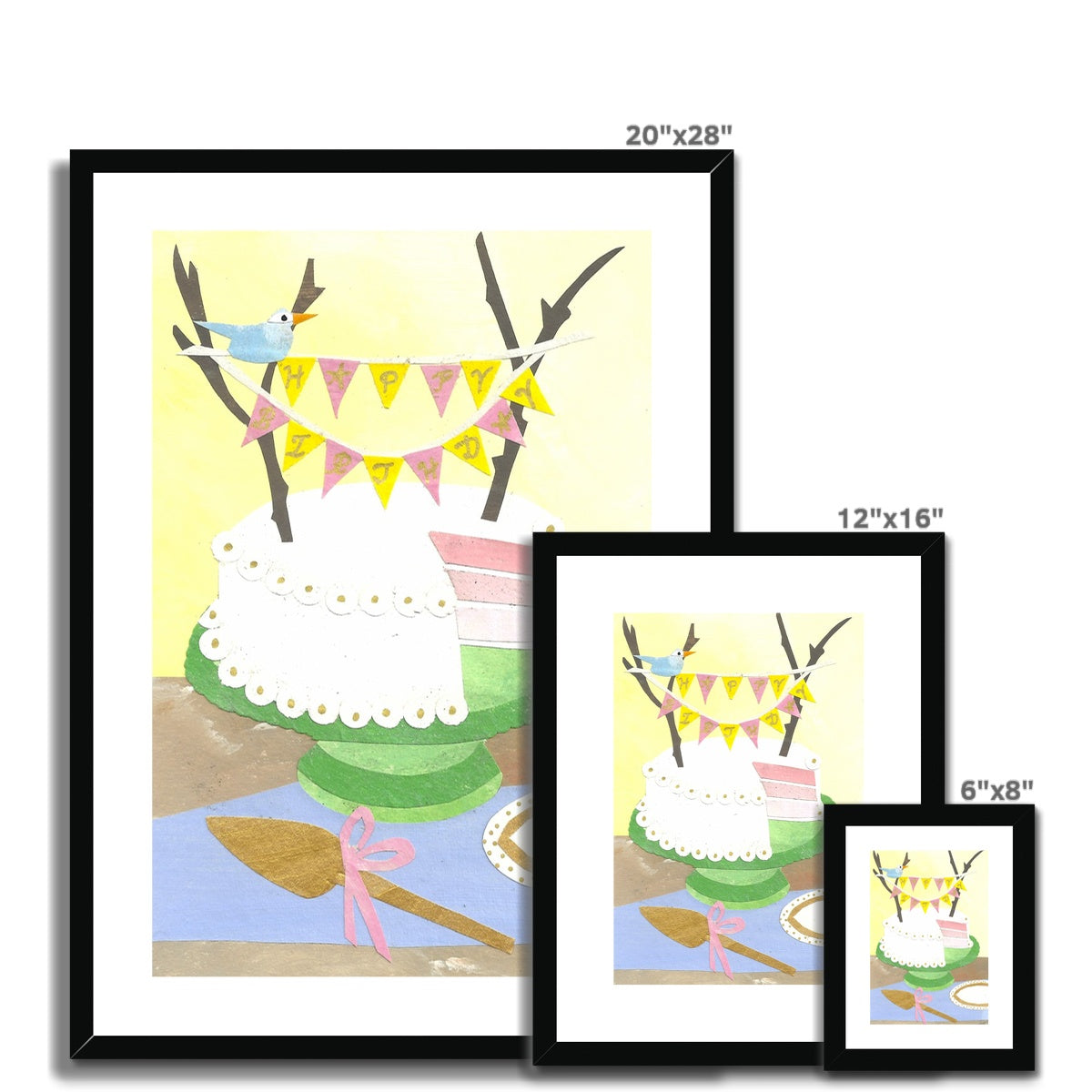 Birthday Cake Framed & Matted Print