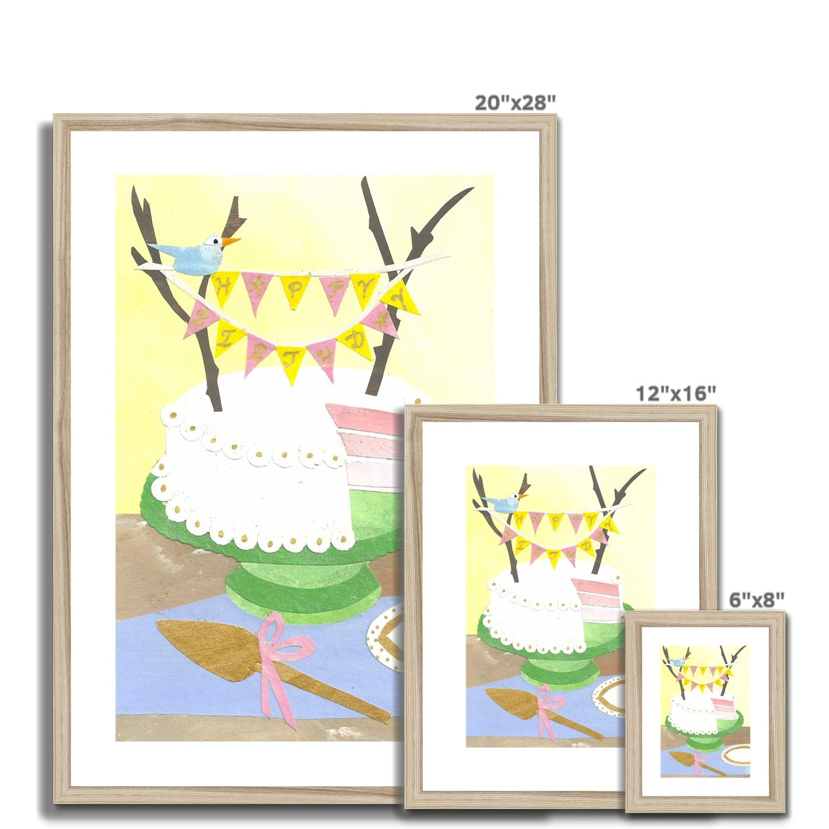 Birthday Cake Framed & Matted Print